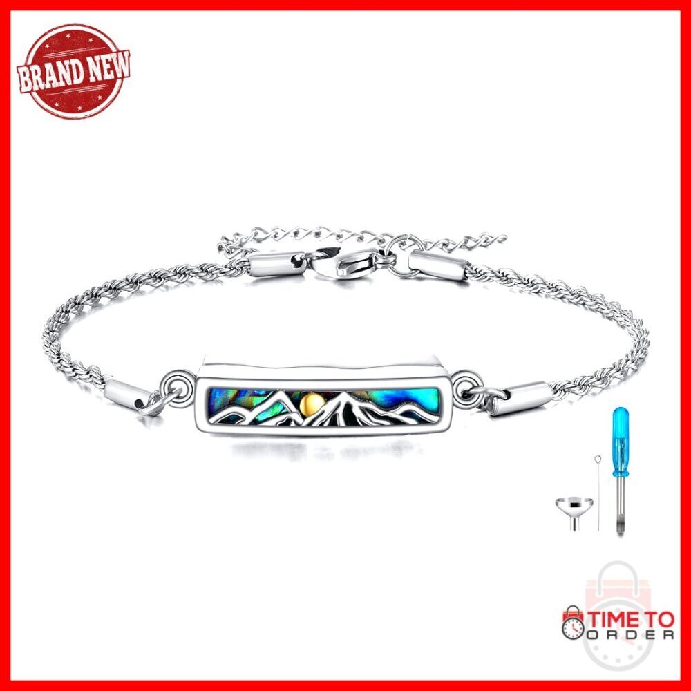Sterling Silver Cremation Urn Bracelet Keepsake Locket Memorial Jewelry
